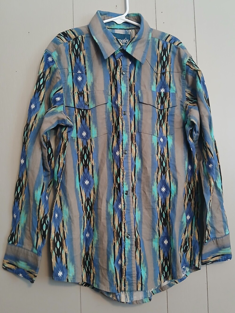 Wrangler Vintage Boys 10-12 western Button Up Top